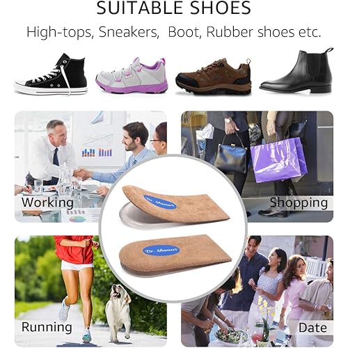 Dr. Shoesert's Adjustable Orthopedic Heel Lift Inserts, Height Increase Insole for Leg Length Discrepancies, Heel Spurs, Heel Pain, Sports Injuries, and Achilles tendonitis Small