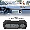 Thermometer, Professional Digital Electronic Backlight Car Dashboard Clock Compact for Outdoor for Home for Office