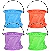 4PCS Collapsible Beach Bucket, Foldable Plastic Bucket for House Cleaning, Fold Ice Bucket, Wash Buckets with Handle, Sand Bucket