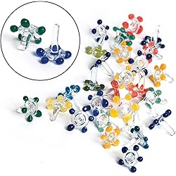 Small Glass Daisy Flower Beads, Premium Quality Hand Blown Glass Stem Filters 255 Pack