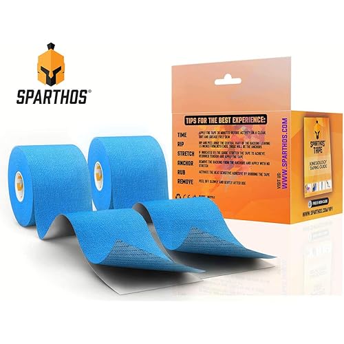 Sparthos Kinesiology Tape [Electric Blue - Pack of 2] x Ice Packs for Injuries [Size Medium Cover]
