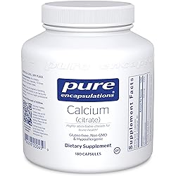 Pure Encapsulations Calcium Citrate | Supplement for Bones and Teeth, Colon Health, and Cardiovascular Support | 180 Capsules