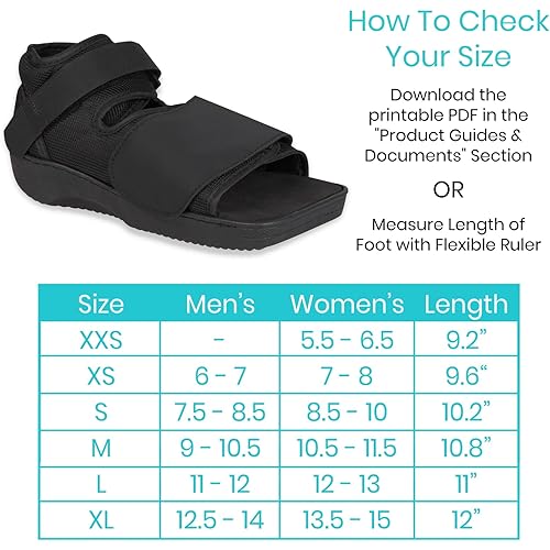 Vive Post Op Shoe - Lightweight Medical Walking Boot with Adjustable Strap - Orthopedic Recovery Cast Shoe for Post Surgery, Fractured Foot, Injured Toes, Stress Fracture, Sprains - Left or Right Foot