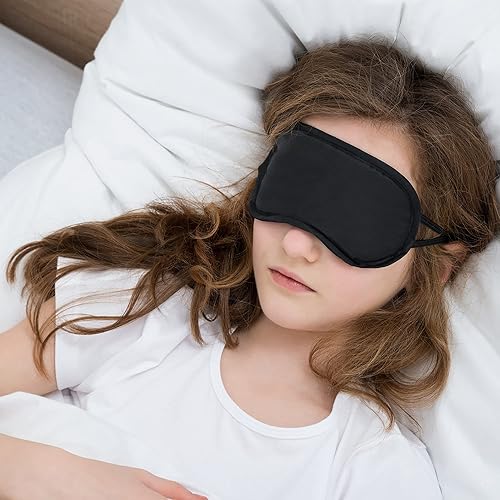 Mudder 12 Pack Sleep Mask Blindfold Eye Masks with Nose Pad and Elastic Straps for Women Men Black