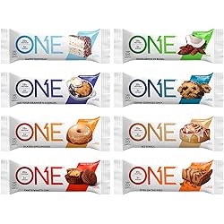 ONE Protein Bars, Gluten Free 20g Protein and Only 1g Sugar, Sampler Variety Pack, 2.12 Oz Bars 8 Count
