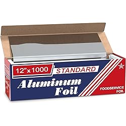 Ox Plastics Standard Premium Aluminum Foil | 12”x1000 Feet Long | Industrial Size and Strength | Commercial Grade & Length Foil Wrap for Food Service Industry and Home Use| Strong Silver Foil 1 Pack