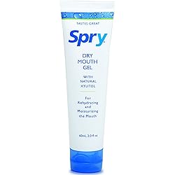 Spry Dry Mouth Gel with Xylitol, Mint Free and Sugar Free for Natural and Long Lasting Dry Mouth Relief, 2 oz