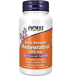 NOW Supplements, Extra Strength Resveratrol 350mg, Natural Trans Resveratrol from 700 mg Japanese Knotweed Extract, 60 Veg Capsule