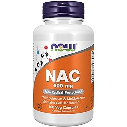 NOW Supplements, NAC N-Acetyl Cysteine 600 mg with Selenium & Molybdenum, 100 Veg Capsules