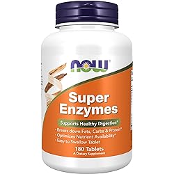 NOW Supplements, Super Enzymes, Formulated with Bromelain, Ox Bile, Pancreatin and Papain, Super Enzymes, 180 Tablets