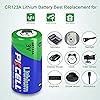 CR123A 3V Lithium Battery 1500mAh 2 Pack, 123 Batteries Lithium, 123A Lithium Batteries 3 Volt High Power, CR123 for High Intensity Flashlight, Home Safety, Security Devices