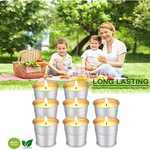 Citronella Candles Outdoor, 8 Pack Scented Candles Set, 120 Hour Burning Candles Set for Home Patio Yard Indoors Balcony, 100% Soy Wax Candles Gifts Women Wedding Birthday Gifts, Christmas Gifts