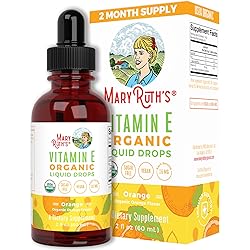 MaryRuth’s USDA Organic Vitamin E Liquid Drops | 2 Month Supply | Immune Support, Bone & Joint Health, Cognitive Health for Adults & Kids | Sugar Free | Vegan | Non-GMO | Gluten Free | 2oz