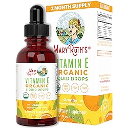 MaryRuth’s USDA Organic Vitamin E Liquid Drops | 2 Month Supply | Immune Support, Bone & Joint Health, Cognitive Health for Adults & Kids | Sugar Free | Vegan | Non-GMO | Gluten Free | 2oz