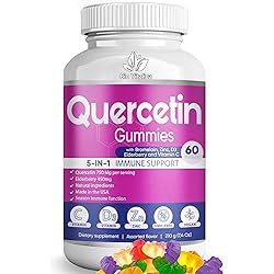 Quercetin Gummies by BioVitalica - Quercetin with Bromelain Vitamin C and Zinc & Elderberry Vitamin D3 - 5 in 1 Immune Support - Zinc Quercetin 750 mg for Kids and Adults 1