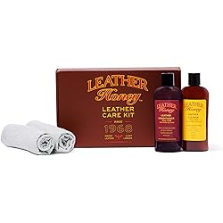 Leather Honey Complete Leather Care Kit Including Leather Conditioner 8 oz, Leather Cleaner 8 oz and Two Applicator Cloths for use on Leather Apparel, Furniture, Auto Interiors, Shoes, Bags