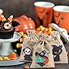 DERAYEE Halloween Burlap Treat Bags with Drawstrings, 6"x 8" Gift Candy Bags Goodie Bag for trick or treat Kids Halloween Party Favor 18Pcs