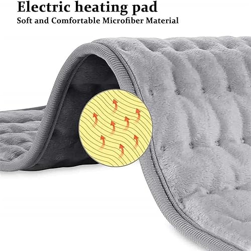 Rvlaugoaa Extra Large Heating Pad, Neck Pain Relief, Fast-Heating Super Soft Breathable Fabric, 9 Heating Settings, Auto-Off, Machine Washable