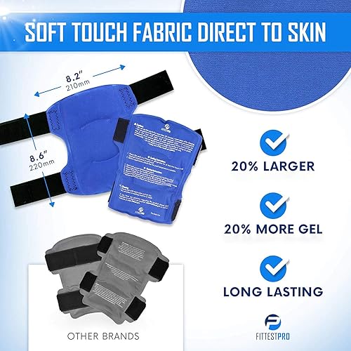 Shin Splint Ice Packs Set of 2 Reusable Hot and Cold Therapy Wrap | Leg or Calf Pain Relief | Advanced Soft Gel Technology | Freezable and Microwavable | Perfect for Running Injuries & Recovery