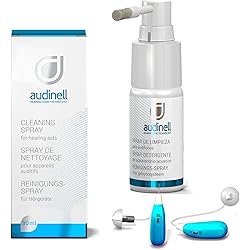 Audinell Cleaning Spray 30ml Brush | Alcohol-Free | Dissolves, Cleans, Removes Earwax & Sweat from Hearing Aids, Airpods, Earbuds, Earplugs, in-Ear Monitors, Hearing Protection Devices