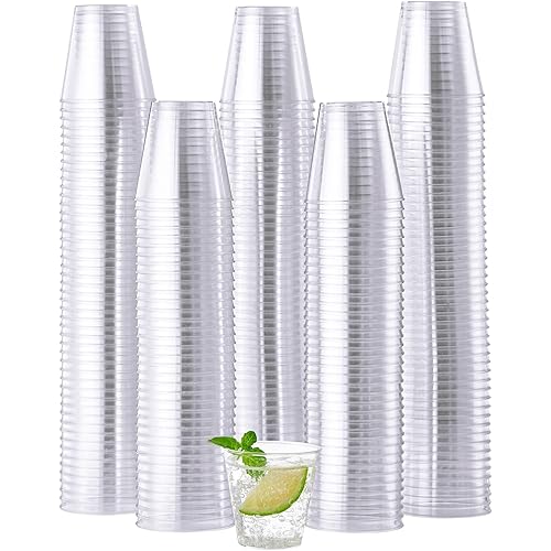 500 Plastic Shot Glasses-1.5oz Disposable Cups-1.5Ounce Plastic Shot Cups-Ideal Plastic Tumbler for Whiskey, Jello Shots, Tasting ,Food Samples,Perfect for Halloween, Thanksgiving ,Christmas Party