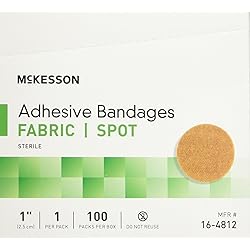 MCKESSON Adhesive Spot Bandage Medi-Pak Performance Fabric 1" Diameter Round Tan #16-4812, Sold Per Box