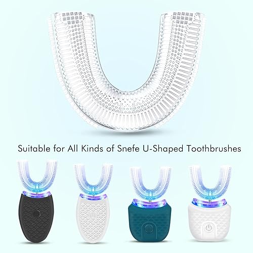Snefe Original Electric Toothbrush Replacement Heads 2PC U Shaped Adults Ultrasonic Toothbrush Replacement Head, Food Grade Silicone