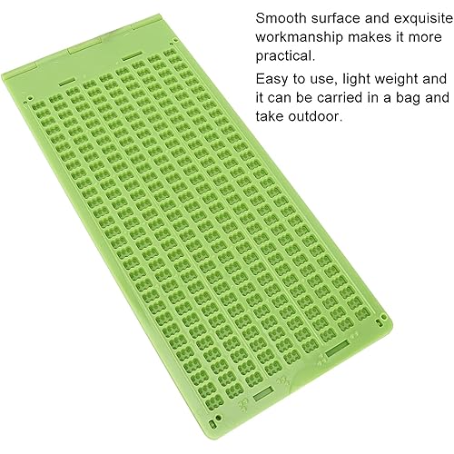 Yuehuam Braille Writing Slate and Stylus, Portable Plastic 9 Lines 30 Cells Braille Slate & Stylus kit Braille Learning Tool for Braille Writing