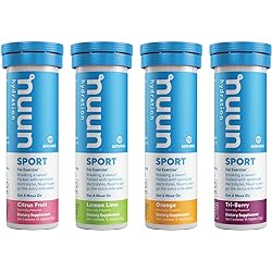 Nuun Sport: Electrolyte Drink Tablets, Citrus Berry Mixed Box, 4 Tubes 40 Servings