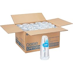 Dixie 12 oz. PETE Plastic Cold Cups by GP PRO Georgia-Pacific, Clear, CPET12DX, 500 Cups 25 Cups Pper Sleeve, 20 Sleeves per Case