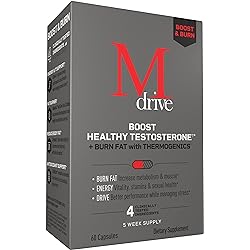 Mdrive Boost and Burn Testosterone Booster and Fat Burner for Men, Energy, Strength, Stress Relief, KSM-66 Ashwagandha, Advantra Z, Chromax, 60 Capsules