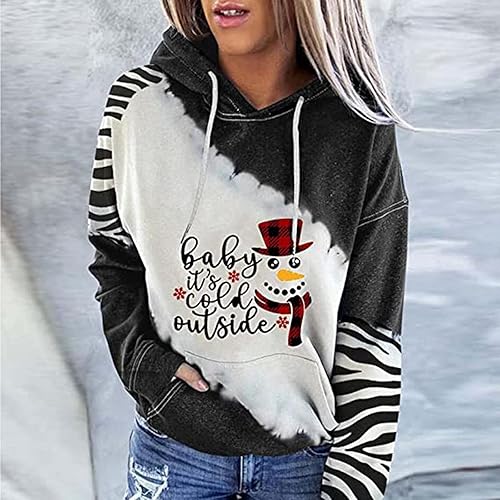 Women's for Girls Christmas Dresses Fancy Woman O Neck Long Sleeve Autumn T Shirt Christmas Printing Hooded Blouse Tops Family Christmas Pjs Activewear911