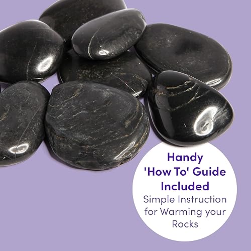 Lovehoney Oh! Hot Massage Rocks with Drawstring Bag - Pebbles of Varied Sizes - Pack of 9