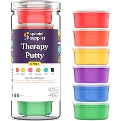 Special Supplies Therapy Putty for Kids and Adults - Resistive Hand Exercise Stress Relief Therapy Putty Kit, Set of 6 Strengths, 3 Ounces of Each Putty