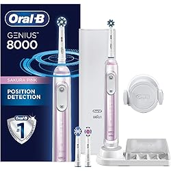 Oral-B Genius 8000 Electric Toothbrush with Bluetooth Connectivity, Sakura Pink