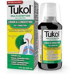 TUKOL Cough & Congestion Treatment, Cough Suppressant and Nasal Decongestant, Multi-Symptom Cold Relief Syrup, 4 fl oz