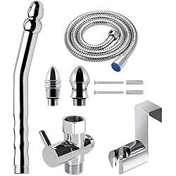 Shower enema hose and nozzle system with 150 cm hand-held shower hose for flushing the colon cleansing kit