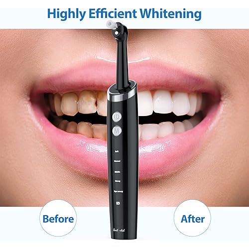 Tooth Polisher, Tooth Whitening Kit for Teeth Whitening and Daily Care Cleaning, USB Rechargeable, Waterproof, Multifunctional Replacement Head