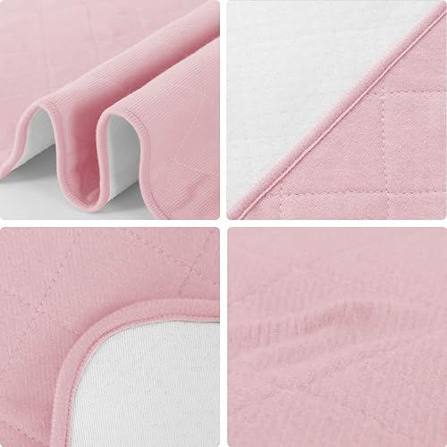 Bed Pads for Incontinence Washable Large 34" × 52", Reusable Waterproof Bed Underpads with Non-Slip Back for Elderly, Kids, Women or Pets, Blue and Pink