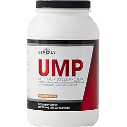 Beverly International UMP Protein Powder 30 Servings, Graham Cracker. Unique Whey-Casein ratio builds lean muscle and burns fat for hours. Easy to digest. No bloat. NET WT 32.8 oz