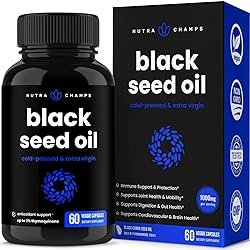 Black Seed Oil Capsules | Premium Vegan Black Cumin Seed Oil Capsules | Virgin Cold Pressed Nigella Sativa Oil Pills with Thymoquinone, Vitamin E & Omega 3 6 9