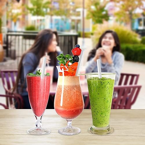 RENYIH 400 Pcs Clear Boba Straws Jumbo Smoothie Straws,Individually Wrapped Disposable Plastic Large Wide-mouthed Milkshake Drinking Straws 0.43" Wide X 9.45" Long