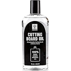 Food Grade Mineral Oil for Cutting Boards 15 Oz Butcher Blocks and Kitchen Countertops, Food Safe Cutting Board Oil, Made in Canada