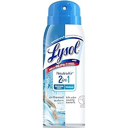 Lysol Neutraair Disinfectant Spray, 2 In 1: Eliminates Odors and Disinfects, Air Freshener & Disinfecting Spray, Driftwood Waters, 10 Fl Oz