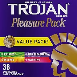 Trojan Pleasure Variety Pack Lubricated Condoms - 36 Count