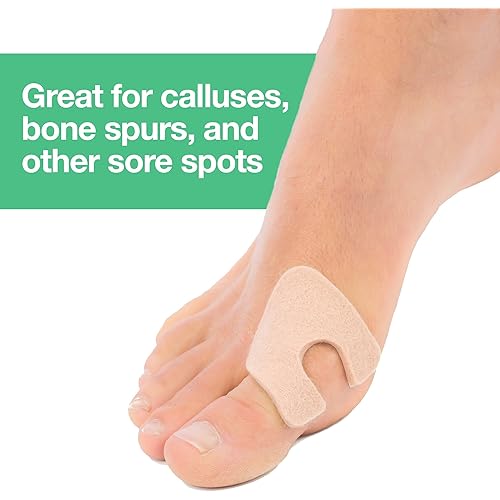 ZenToes U-Shaped Felt Callus Pads | Protect Calluses from Rubbing on Shoes | Reduce Foot and Heel Pain | Pack of 24 18” Self-Stick Pedi Cushions