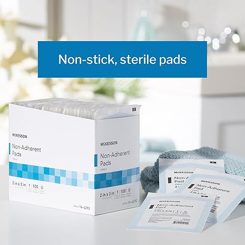 McKesson Non-Adherent Dressing Pads, Sterile, NylonPolyester, 2 in x 3 in, 100 Count, 1 Pack