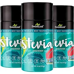 SweetLeaf Stevia Powder Shaker Jar - Stevia in the Raw, Stevia Extract Powder, Zero Calories, Zero Sugar, Non-GMO, Gluten-Free, Keto Friendly, Powdered Stevia Shaker - 4 Oz, Pack of 3