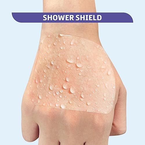 Adhesive Clear Patches 4" x 4 .7”, Transparent Film Dressing, Breathable, Pack of 50 Dressings, Shower Shield, Tattoo Bandage