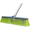 PHYEX 18” Push Broom with Adjustable Long Handle, Multi-Surface Floor Scrub Brush for Cleaning Deck, Patio, Garage, Driveway